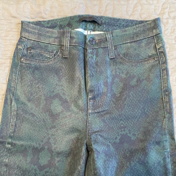 7 for all mankind jeans size 26, snake print green - Picture 5 of 11
